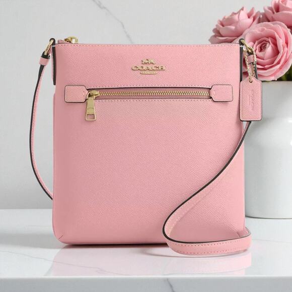 Coach Mini Rowan File Bag Crossbody Purse in Light Blush Pink Leather CE871 - Picture 1 of 4